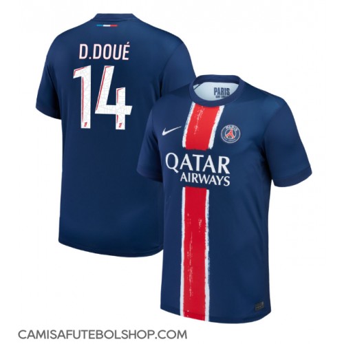 Camisa de time de futebol Paris Saint-Germain Desire Doue #14 Replicas 1º Equipamento 2024-25 Manga Curta